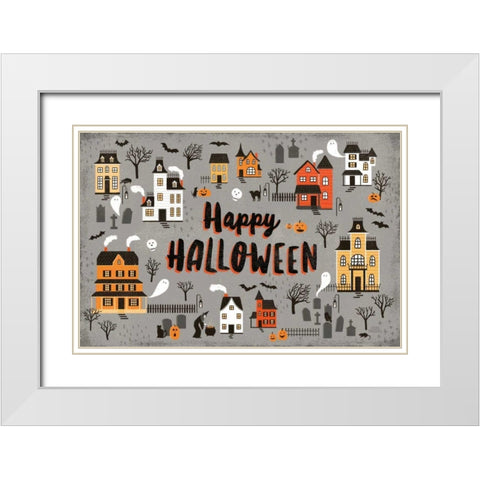 Spooky Village I Gray White Modern Wood Framed Art Print with Double Matting by Marshall, Laura