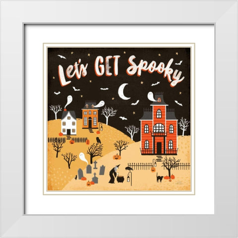 Spooky Village IV White Modern Wood Framed Art Print with Double Matting by Marshall, Laura