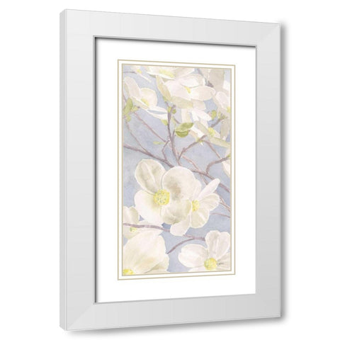 Breezy Blossoms I White Modern Wood Framed Art Print with Double Matting by Wiens, James