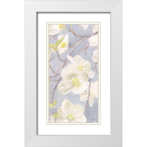 Breezy Blossoms II White Modern Wood Framed Art Print with Double Matting by Wiens, James