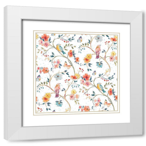 Natures Bliss Pattern IA White Modern Wood Framed Art Print with Double Matting by Brissonnet, Daphne
