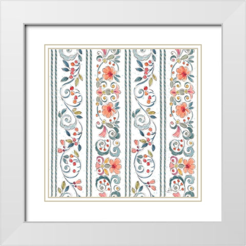 Natures Bliss Pattern IIIA White Modern Wood Framed Art Print with Double Matting by Brissonnet, Daphne