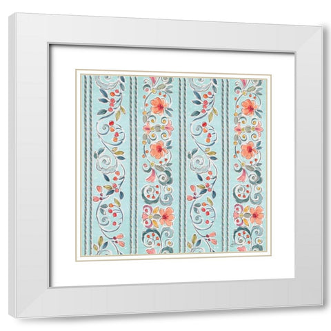 Natures Bliss Pattern IIIB White Modern Wood Framed Art Print with Double Matting by Brissonnet, Daphne