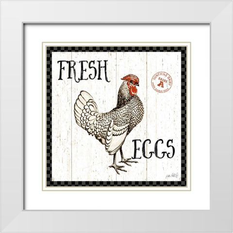 Free Range Fresh IV Checker Border White Modern Wood Framed Art Print with Double Matting by Pertiet, Katie