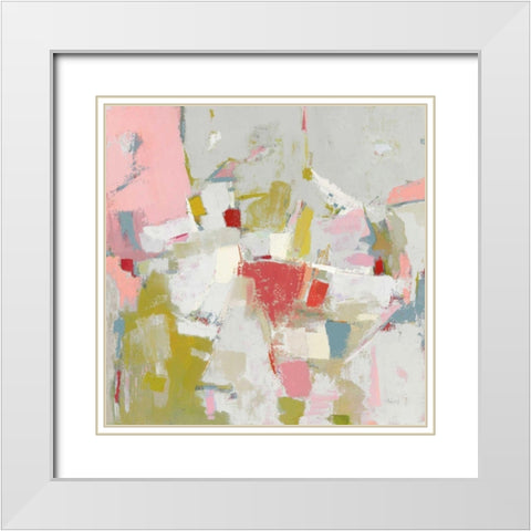 And All That Jazz Pink White Modern Wood Framed Art Print with Double Matting by Adams, Phyllis