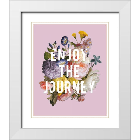 Floral Sentiment II Crop White Modern Wood Framed Art Print with Double Matting by Wild Apple Portfolio