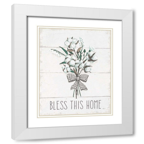 Blessed II Black Bow White Modern Wood Framed Art Print with Double Matting by Penner, Janelle