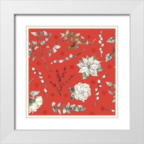 Modern Farmhouse Pattern IB Christmas White Modern Wood Framed Art Print with Double Matting by Tavoletti, Anne