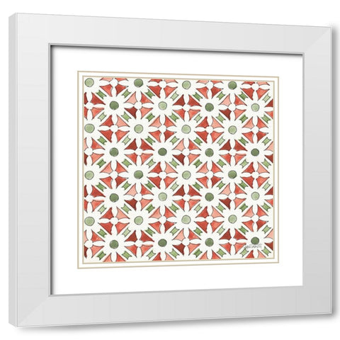 Modern Farmhouse Pattern IIA Christmas White Modern Wood Framed Art Print with Double Matting by Tavoletti, Anne