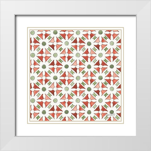 Modern Farmhouse Pattern IIA Christmas White Modern Wood Framed Art Print with Double Matting by Tavoletti, Anne