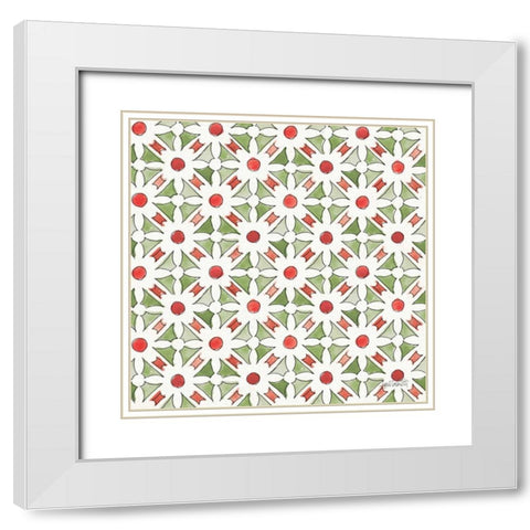 Modern Farmhouse Pattern IIB Christmas White Modern Wood Framed Art Print with Double Matting by Tavoletti, Anne