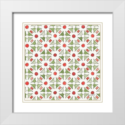 Modern Farmhouse Pattern IIB Christmas White Modern Wood Framed Art Print with Double Matting by Tavoletti, Anne