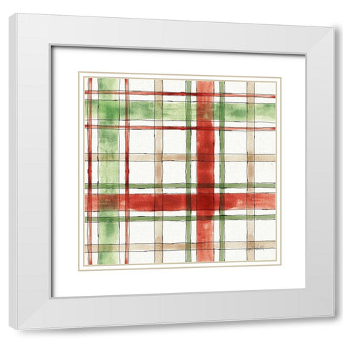 Modern Farmhouse Pattern III Christmas White Modern Wood Framed Art Print with Double Matting by Tavoletti, Anne