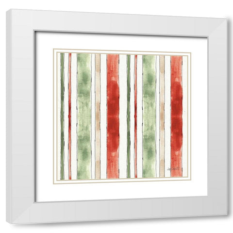Modern Farmhouse Pattern V Christmas White Modern Wood Framed Art Print with Double Matting by Tavoletti, Anne