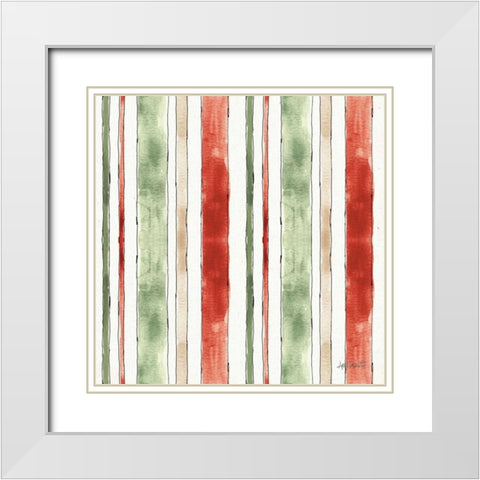 Modern Farmhouse Pattern V Christmas White Modern Wood Framed Art Print with Double Matting by Tavoletti, Anne