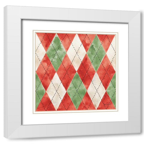 Modern Farmhouse Pattern VII Christmas White Modern Wood Framed Art Print with Double Matting by Tavoletti, Anne