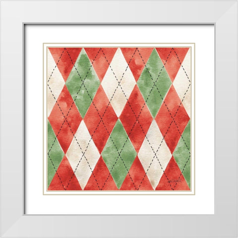 Modern Farmhouse Pattern VII Christmas White Modern Wood Framed Art Print with Double Matting by Tavoletti, Anne