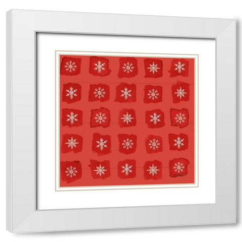 Modern Farmhouse Pattern VIIIC Christmas White Modern Wood Framed Art Print with Double Matting by Tavoletti, Anne