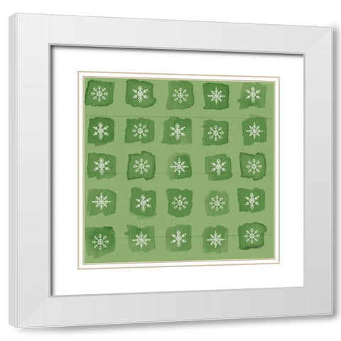 Modern Farmhouse Pattern VIIID Christmas White Modern Wood Framed Art Print with Double Matting by Tavoletti, Anne