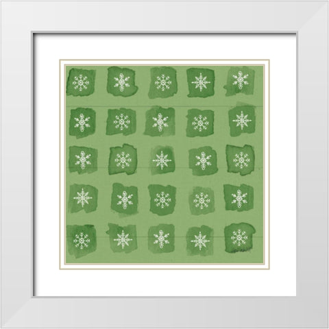 Modern Farmhouse Pattern VIIID Christmas White Modern Wood Framed Art Print with Double Matting by Tavoletti, Anne