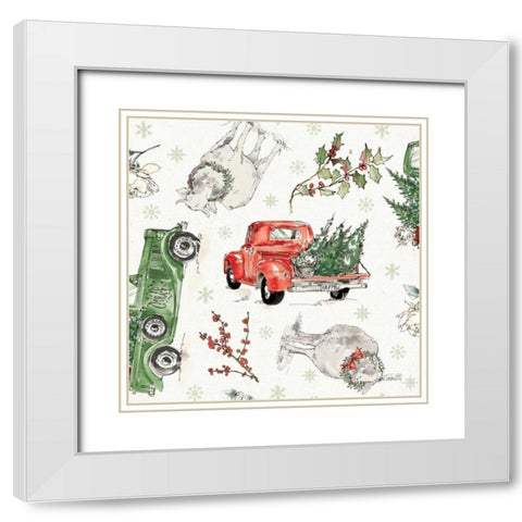 Modern Farmhouse Pattern IX Christmas White Modern Wood Framed Art Print with Double Matting by Tavoletti, Anne