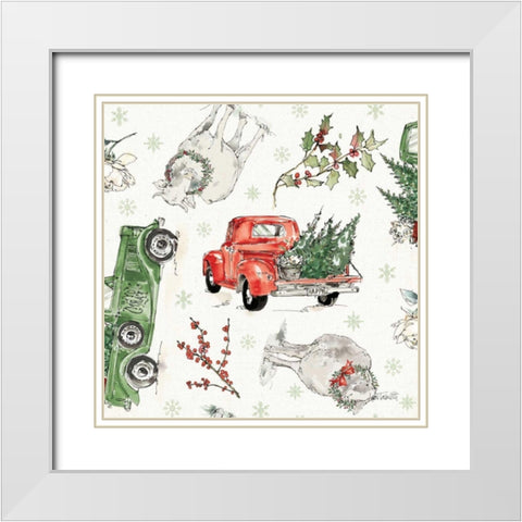 Modern Farmhouse Pattern IX Christmas White Modern Wood Framed Art Print with Double Matting by Tavoletti, Anne