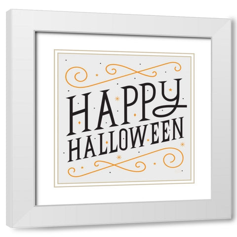 Festive Fright II White Modern Wood Framed Art Print with Double Matting by Mullan, Michael