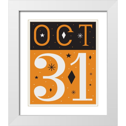 Festive Fright October 31 I White Modern Wood Framed Art Print with Double Matting by Mullan, Michael