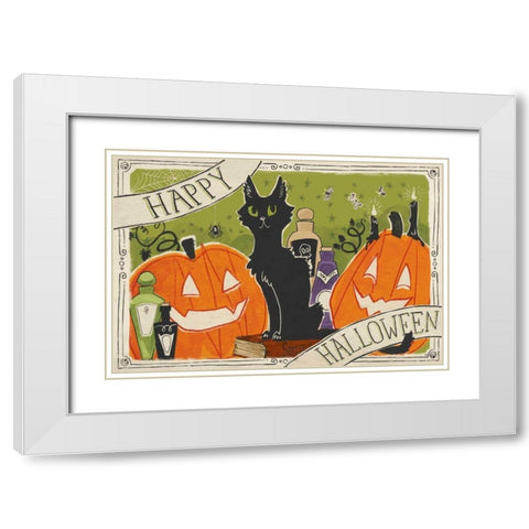 Stay Creepy I White Modern Wood Framed Art Print with Double Matting by Penner, Janelle