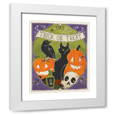 Stay Creepy VI White Modern Wood Framed Art Print with Double Matting by Penner, Janelle