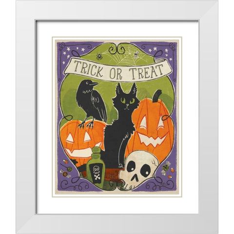 Stay Creepy VI White Modern Wood Framed Art Print with Double Matting by Penner, Janelle