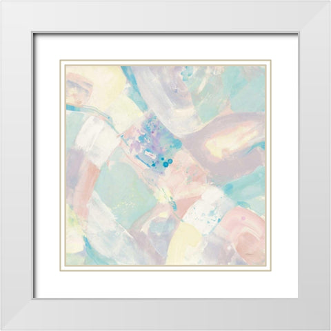 White Rock I Pastel White Modern Wood Framed Art Print with Double Matting by Hristova, Albena