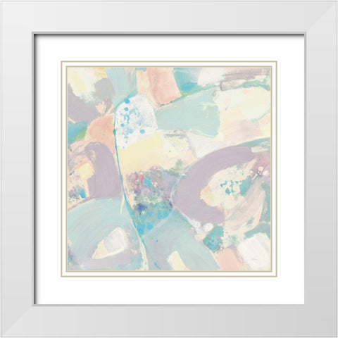 White Rock II Pastel White Modern Wood Framed Art Print with Double Matting by Hristova, Albena