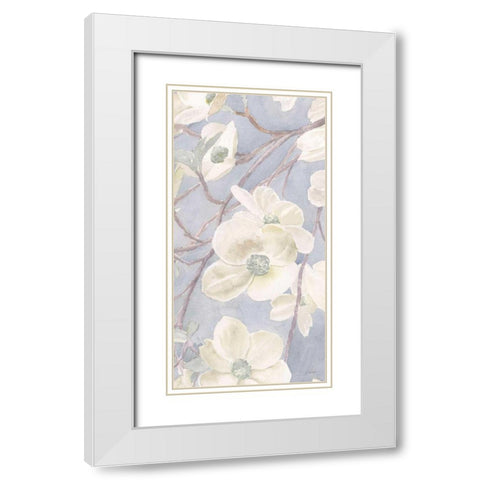 Breezy Blossoms II Sage White Modern Wood Framed Art Print with Double Matting by Wiens, James