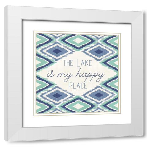 Otomi Lake XII White Modern Wood Framed Art Print with Double Matting by Charron, Veronique
