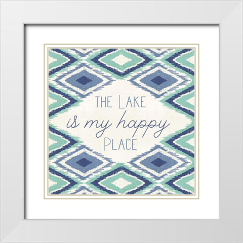 Otomi Lake XII White Modern Wood Framed Art Print with Double Matting by Charron, Veronique