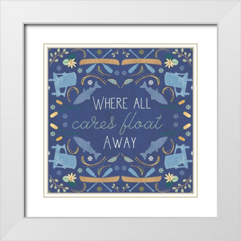 Otomi Lake XIII White Modern Wood Framed Art Print with Double Matting by Charron, Veronique