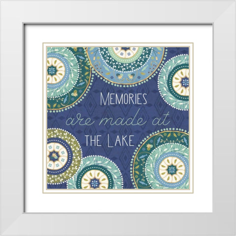 Otomi Lake XV White Modern Wood Framed Art Print with Double Matting by Charron, Veronique