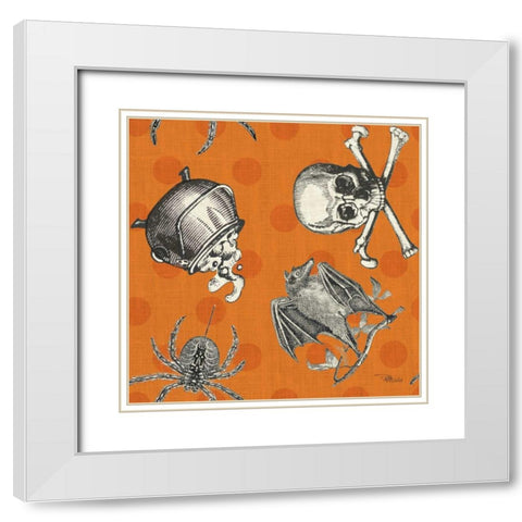 Be Scary Pattern IB White Modern Wood Framed Art Print with Double Matting by Pela Studio