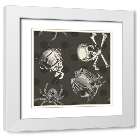 Be Scary Pattern IC White Modern Wood Framed Art Print with Double Matting by Pela Studio