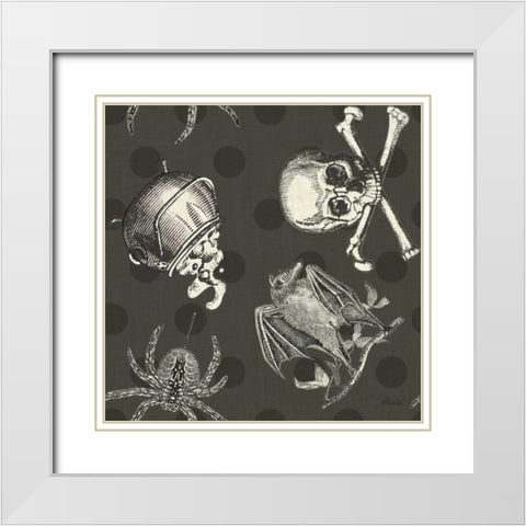 Be Scary Pattern IC White Modern Wood Framed Art Print with Double Matting by Pela Studio