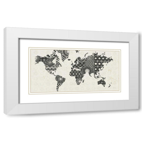 Kami Map - No Border White Modern Wood Framed Art Print with Double Matting by Lovell, Kathrine
