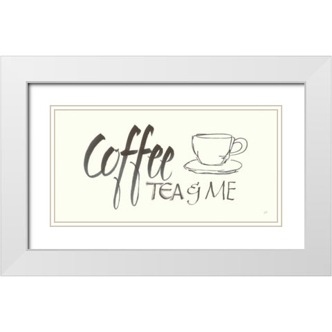 Coffee Sayings II White Modern Wood Framed Art Print with Double Matting by Paschke, Chris
