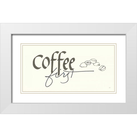 Coffee Sayings III White Modern Wood Framed Art Print with Double Matting by Paschke, Chris