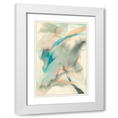 In Motion I White Modern Wood Framed Art Print with Double Matting by Nai, Danhui