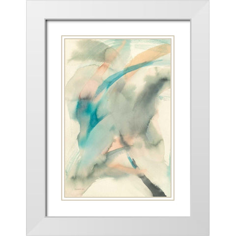 In Motion I White Modern Wood Framed Art Print with Double Matting by Nai, Danhui