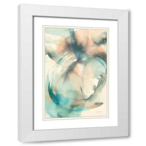 In Motion II White Modern Wood Framed Art Print with Double Matting by Nai, Danhui