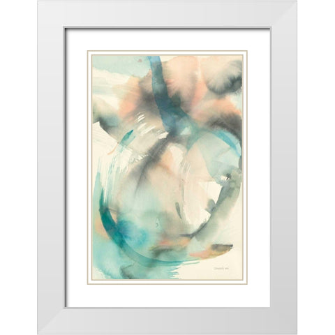 In Motion II White Modern Wood Framed Art Print with Double Matting by Nai, Danhui