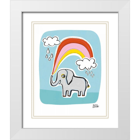 Wild About You Elephant White Modern Wood Framed Art Print with Double Matting by Averinos, Melissa
