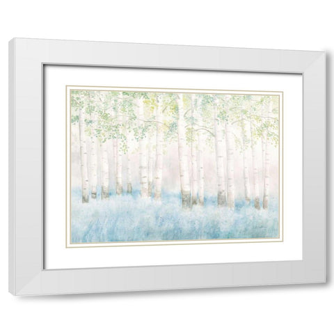 Soft Birches White Modern Wood Framed Art Print with Double Matting by Wiens, James